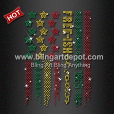 New Trend Iron on Heat Transfer JUNETEENTH Free-ish Since 1865 Rhinestone Motif